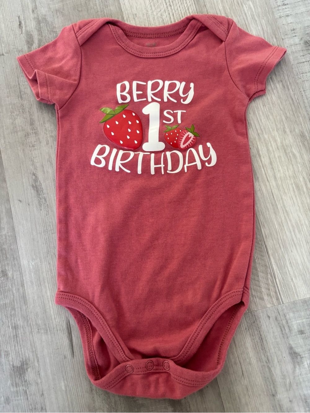 Berry 1st‎ Birthday Pink Baby Onesie